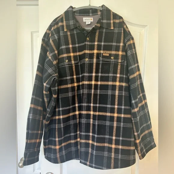 EUC Carhartt Youngstown Waffle Thermal-Lined
Flannel Plaid Shirt Jacket - Picture 1 of 6